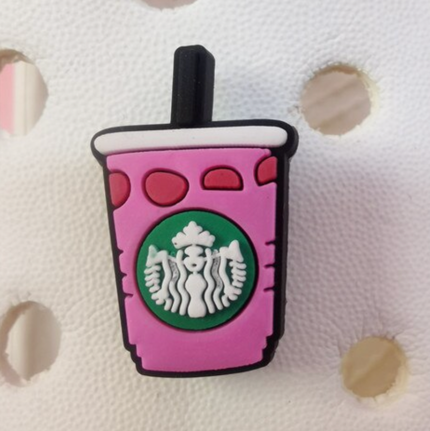 RARE! 6 Starbucks themed charms for croc. Jibz. Pink Drink Coffee